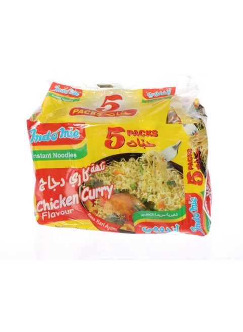 Indomie Saudi Noodles – Curry Chicken Flavor Instant Noodles – Authentic Spicy Chicken Curry Taste pack of 5